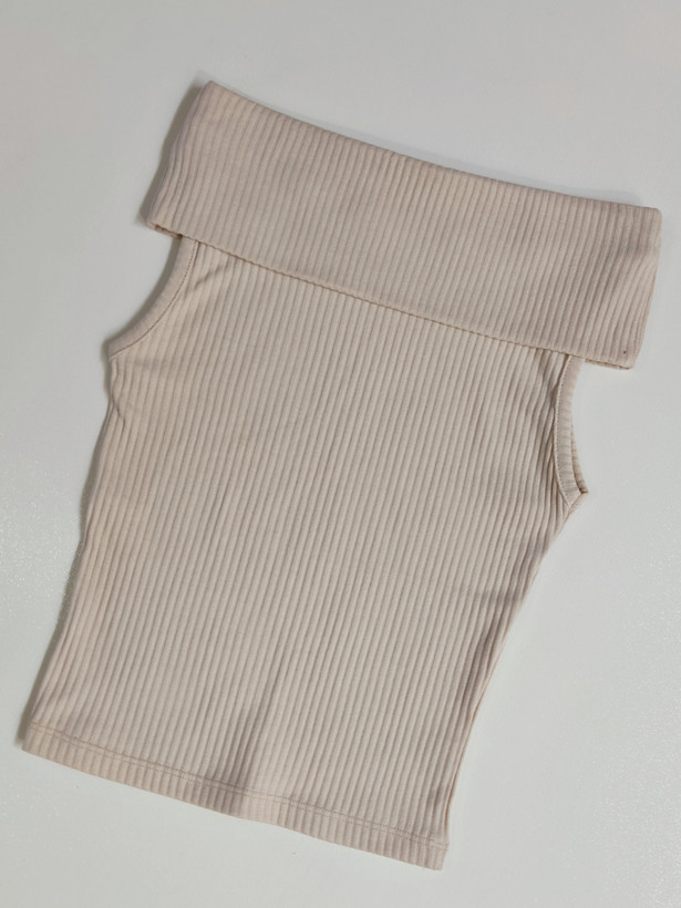 کراپ یقه قایقی (آف شولدر) آستین حلقه ای - Boat-neck (off-shoulder) crop with ring sleeves