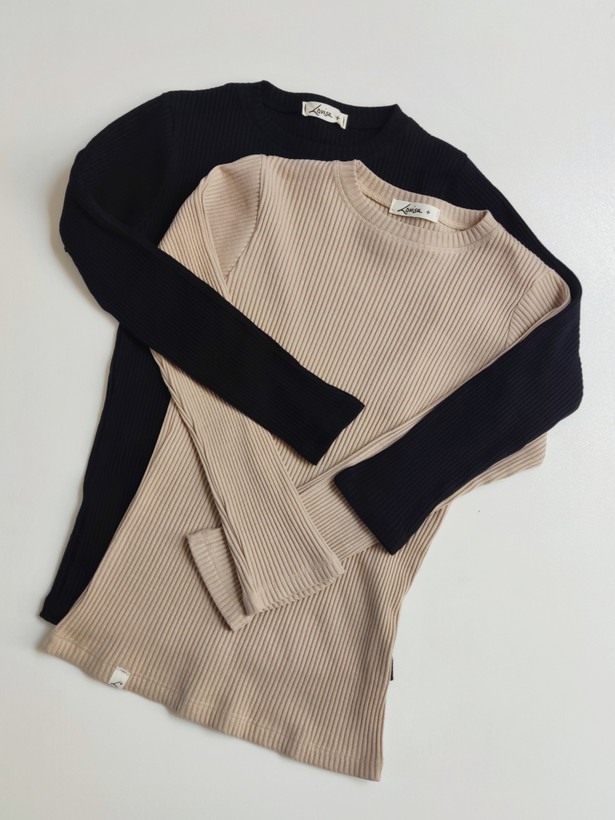 کراپ آستین بلند یقه گرد قد ۶۰ - Long-sleeve crew-neck crop , length 60 cm