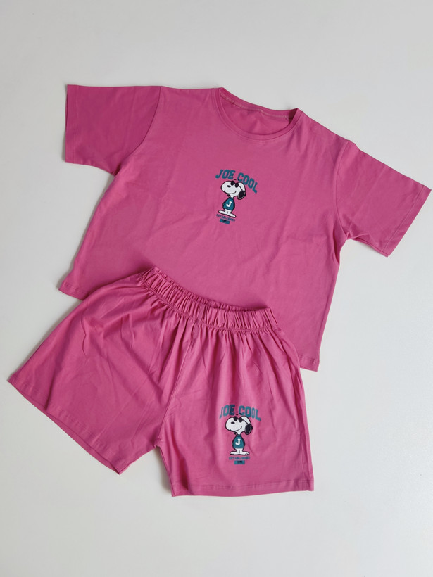 ست کراپ تیشرت باکسی و شلوارک ـ Boxy crop T-shirt and shorts set