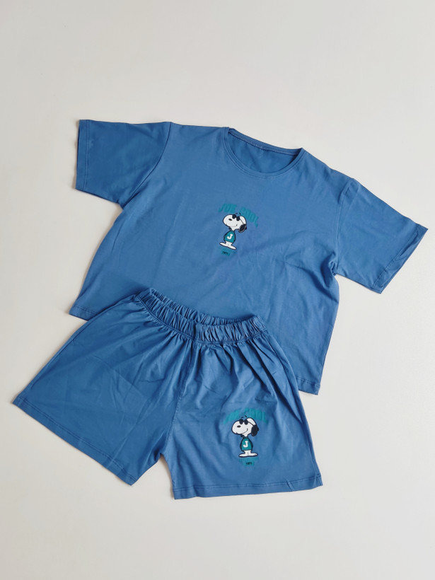 ست کراپ تیشرت باکسی و شلوارک ـ Boxy crop T-shirt and shorts set