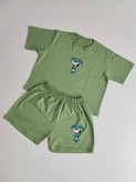ست کراپ تیشرت باکسی و شلوارک ـ Boxy crop T-shirt and shorts set
