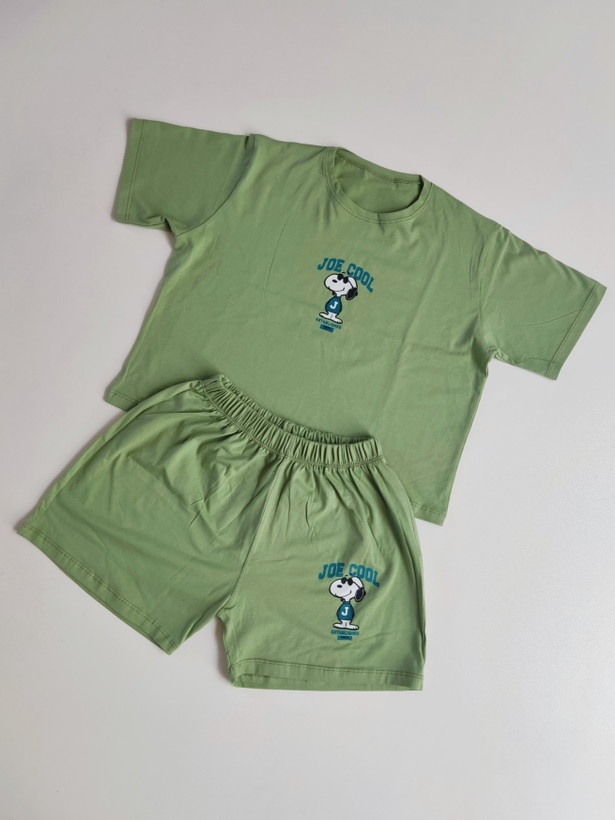 ست کراپ تیشرت باکسی و شلوارک ـ Boxy crop T-shirt and shorts set