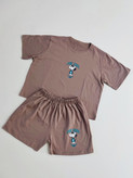ست کراپ تیشرت باکسی و شلوارک ـ Boxy crop T-shirt and shorts set