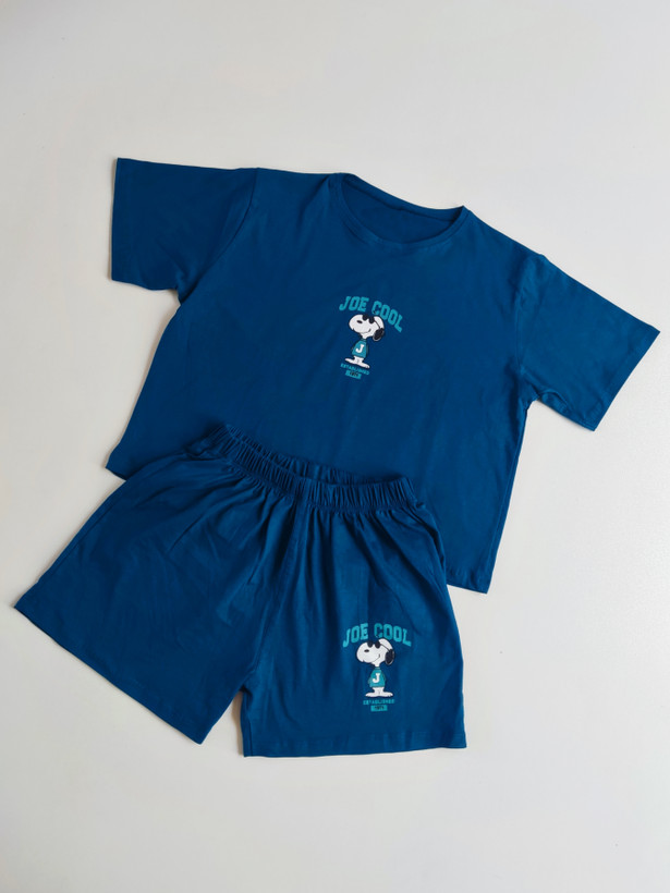 ست کراپ تیشرت باکسی و شلوارک ـ Boxy crop T-shirt and shorts set