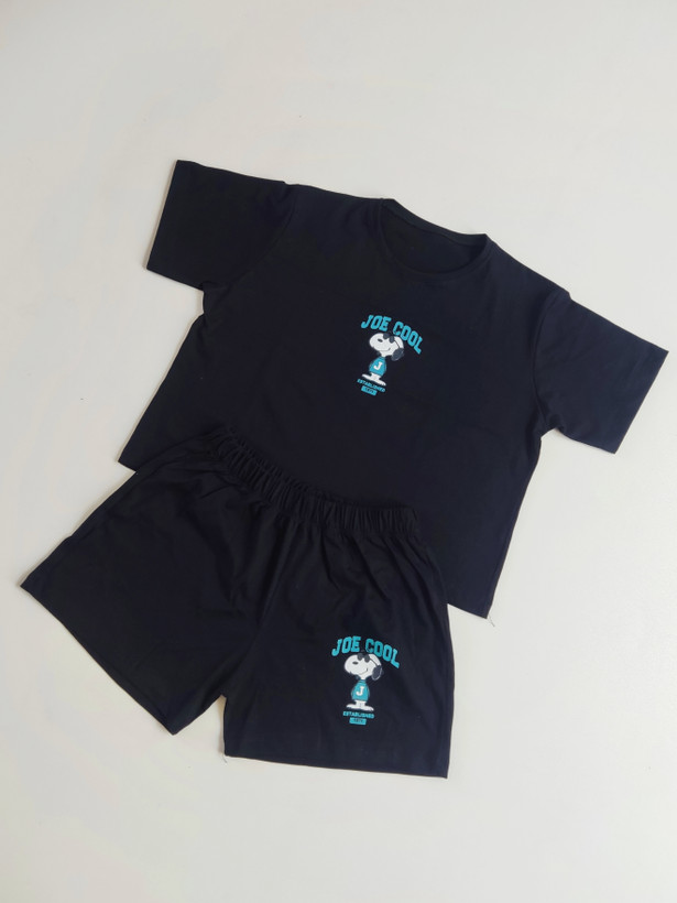 ست کراپ تیشرت باکسی و شلوارک ـ Boxy crop T-shirt and shorts set