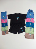 ست کراپ تیشرت باکسی و شلوارک ـ Boxy crop T-shirt and shorts set