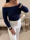 بلوز یقه قایقی آستین بلند - Long sleeve boat neck blouse