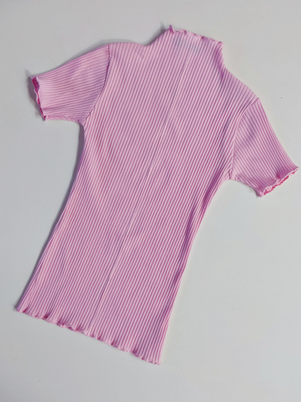 کراپ تیشرت یقه ایستاده ژور دوزی - Mock neck crop T-shirt