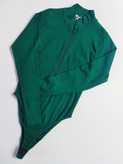 بادی نیم زیپ آستین فینگردار کبریتی ـ Half-zip bodysuit with thumbhole sleeves