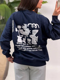 دورس اورسایز یقه گرد ، پشت و رو طرح ـ Oversized crew-neck dors with designs on both the front and back
