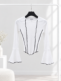 بلوز کثیف دوزی آستین کلوش ـ bell-sleeve blouse